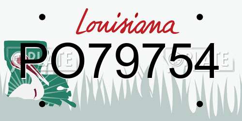 PO79754 Louisiana License Plate