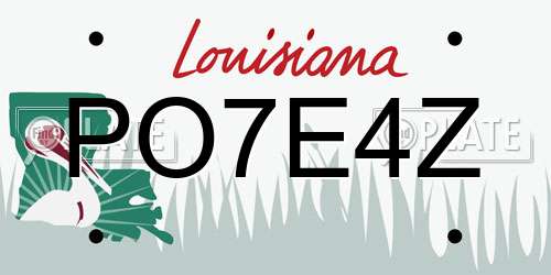 PO7E4Z Louisiana License Plate