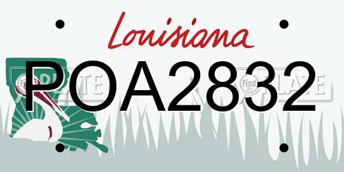 POA2832 Louisiana License Plate