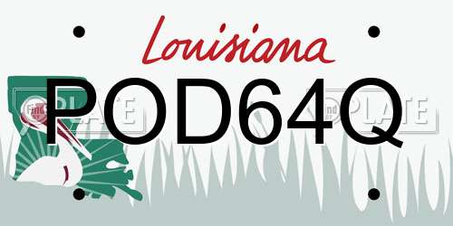 POD64Q Louisiana License Plate