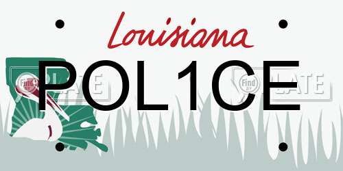 POL1CE Louisiana License Plate
