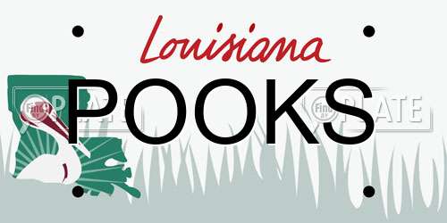 POOKS Louisiana License Plate