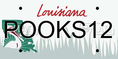 POOKS12 Louisiana License Plate
