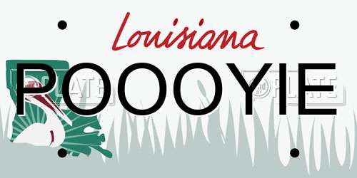 POOOYIE Louisiana License Plate