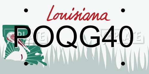 POQG40 Louisiana License Plate