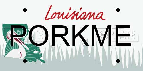 PORKME Louisiana License Plate