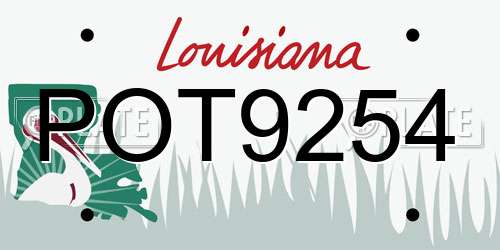 POT9254 Louisiana License Plate