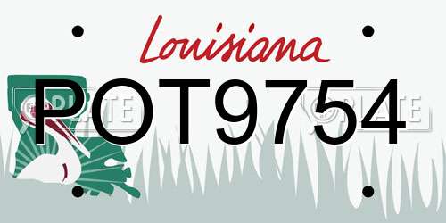POT9754 Louisiana License Plate
