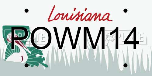 POWM14 Louisiana License Plate