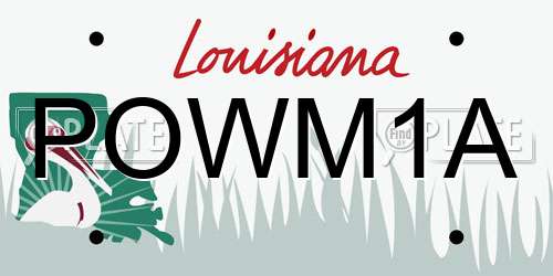 POWM1A Louisiana License Plate