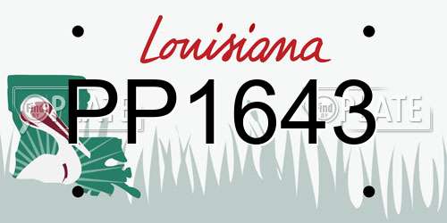 PP1643 Louisiana License Plate