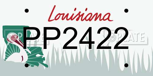 PP2422 Louisiana License Plate