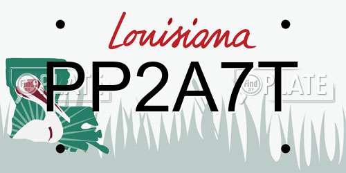 PP2A7T Louisiana License Plate