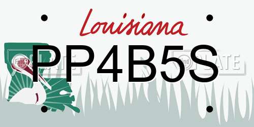 PP4B5S Louisiana License Plate