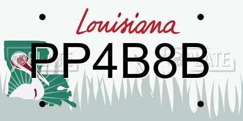 PP4B8B Louisiana License Plate