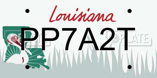 PP7A2T Louisiana License Plate