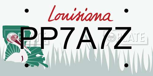 PP7A7Z Louisiana License Plate