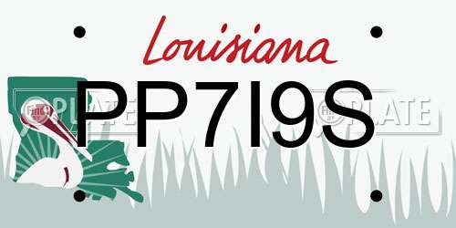 PP7I9S Louisiana License Plate