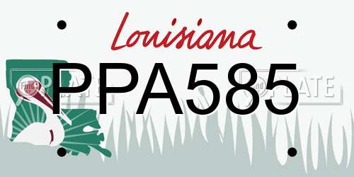 PPA585 Louisiana License Plate