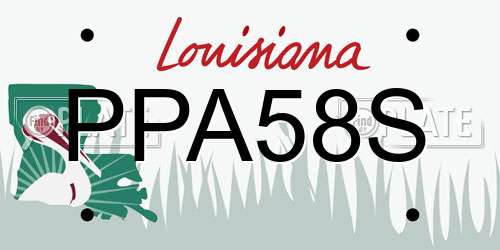 PPA58S Louisiana License Plate