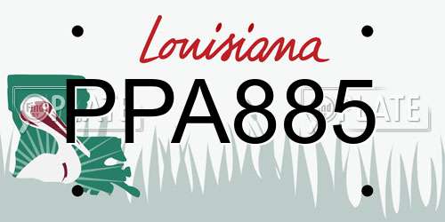 PPA885 Louisiana License Plate