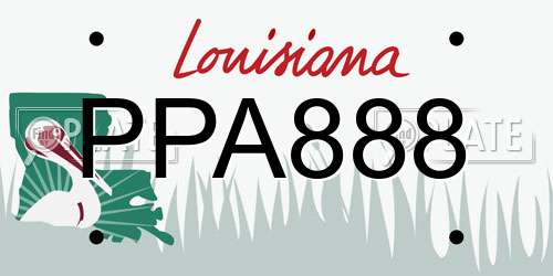 PPA888 Louisiana License Plate