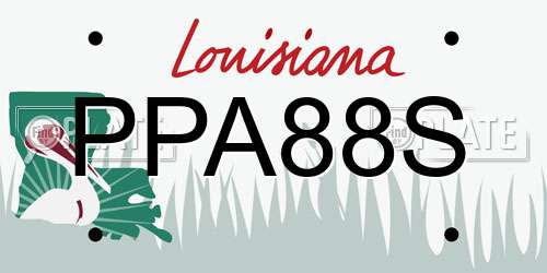PPA88S Louisiana License Plate