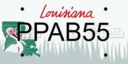 PPAB55 Louisiana License Plate