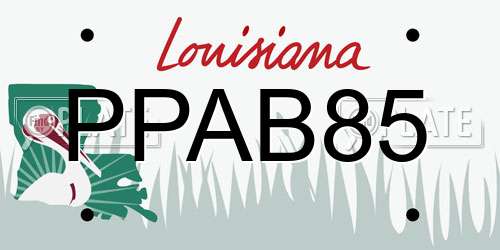 PPAB85 Louisiana License Plate