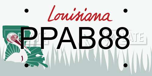 PPAB88 Louisiana License Plate