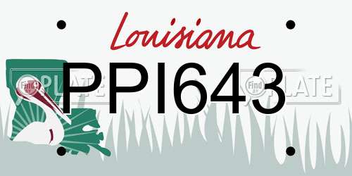 PPI643 Louisiana License Plate