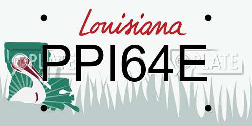 PPI64E Louisiana License Plate