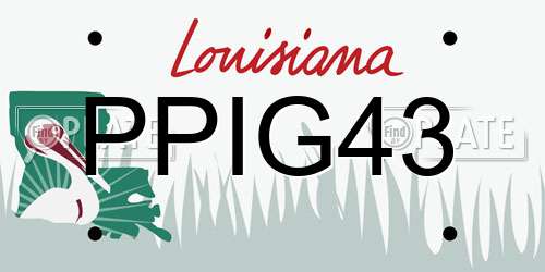PPIG43 Louisiana License Plate