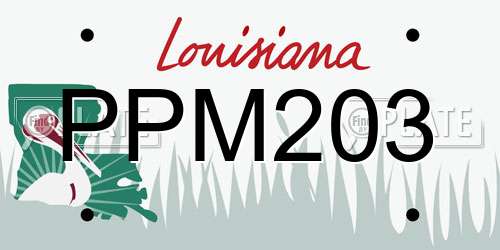 PPM203 Louisiana License Plate