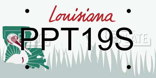 PPT19S Louisiana License Plate