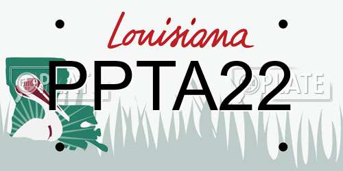 PPTA22 Louisiana License Plate