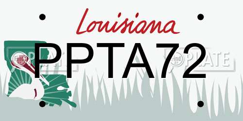 PPTA72 Louisiana License Plate