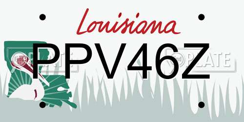 PPV46Z Louisiana License Plate