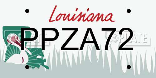 PPZA72 Louisiana License Plate