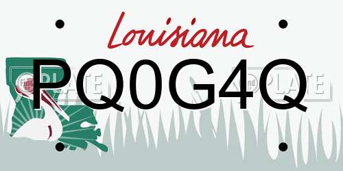 PQ0G4Q Louisiana License Plate