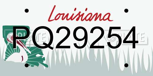 PQ29254 Louisiana License Plate
