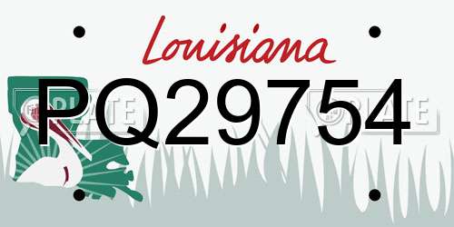 PQ29754 Louisiana License Plate