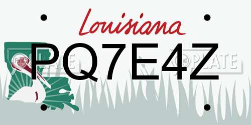 PQ7E4Z Louisiana License Plate