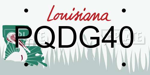PQDG40 Louisiana License Plate