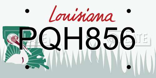 PQH856 Louisiana License Plate