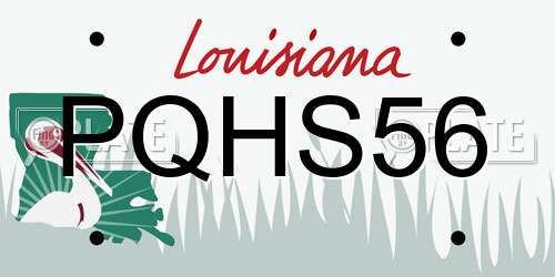 PQHS56 Louisiana License Plate