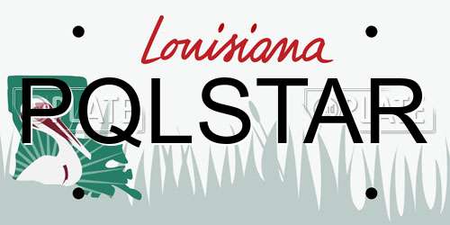 PQLSTAR Louisiana License Plate