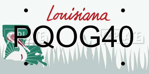 PQOG40 Louisiana License Plate