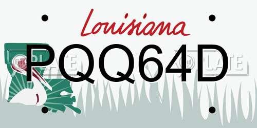 PQQ64D Louisiana License Plate