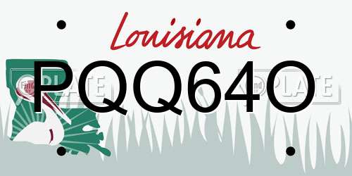 PQQ64O Louisiana License Plate